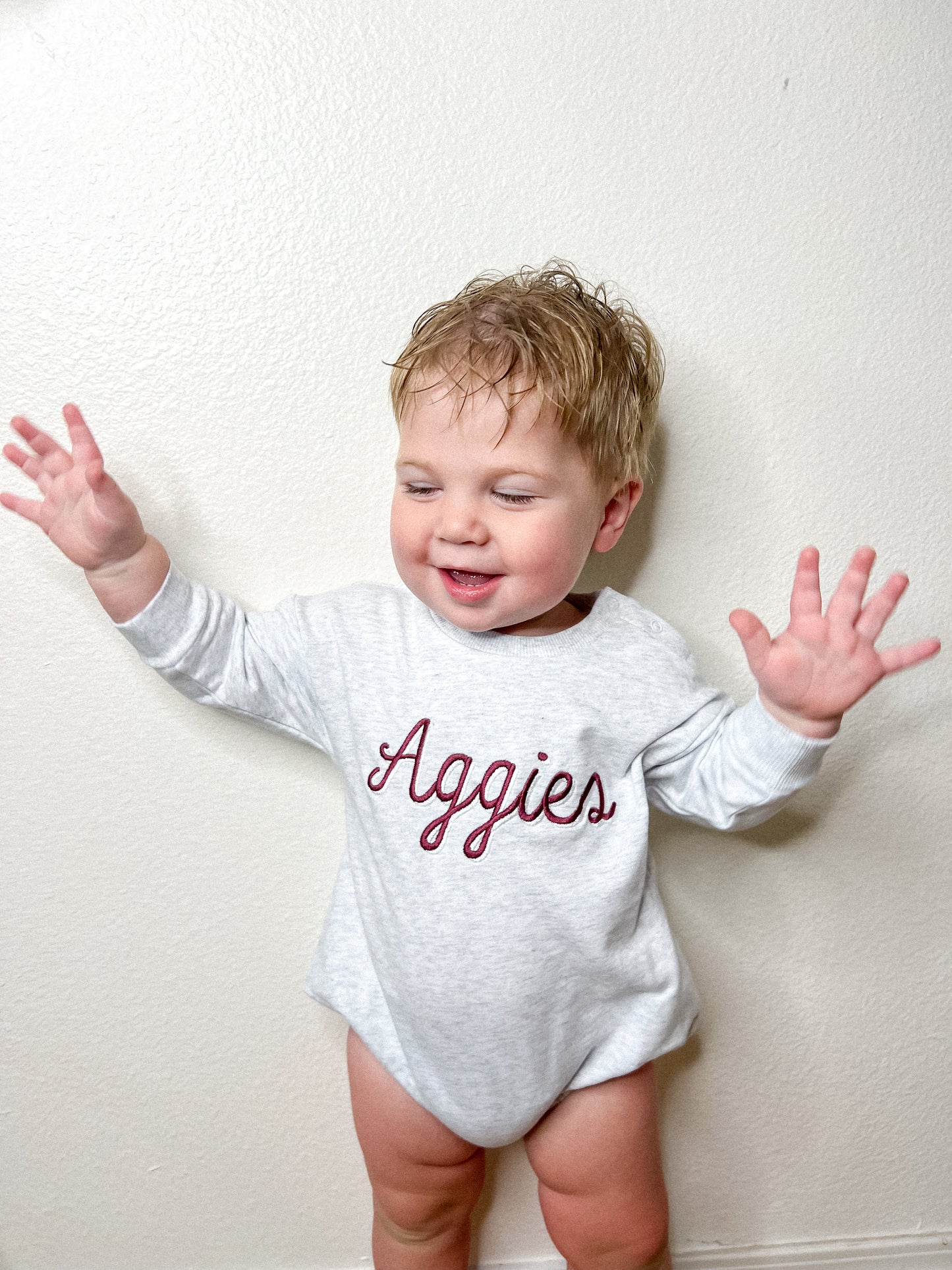 Team Name Bubble Romper - long sleeve