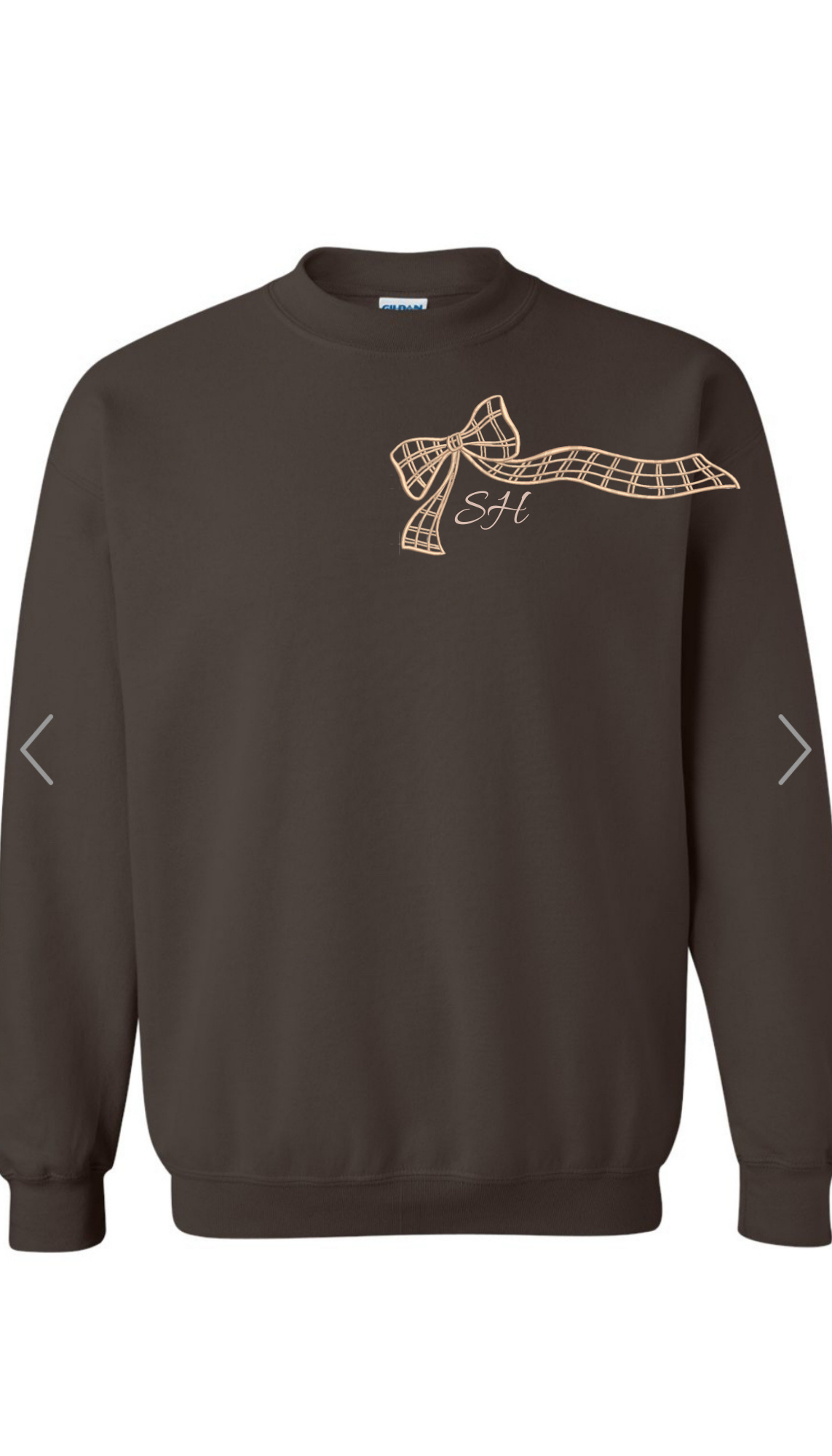 Plaid Bow Initals Sweatshirt
