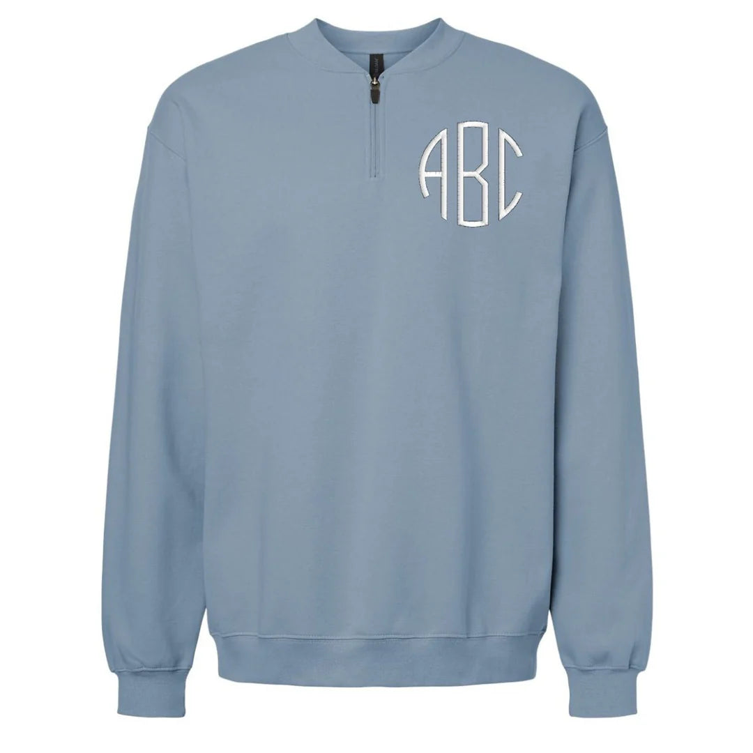 Monogrammed Short Zip Sweatshirt