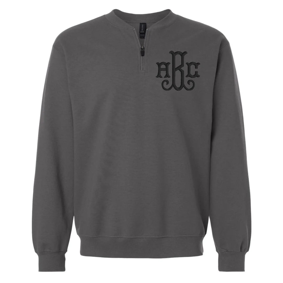 Monogrammed Short Zip Sweatshirt
