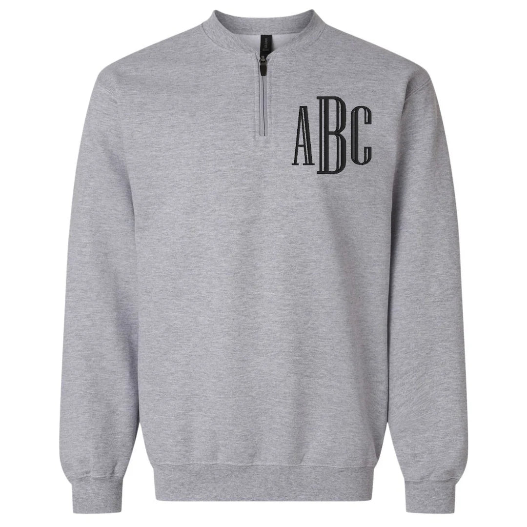 Monogrammed Short Zip Sweatshirt