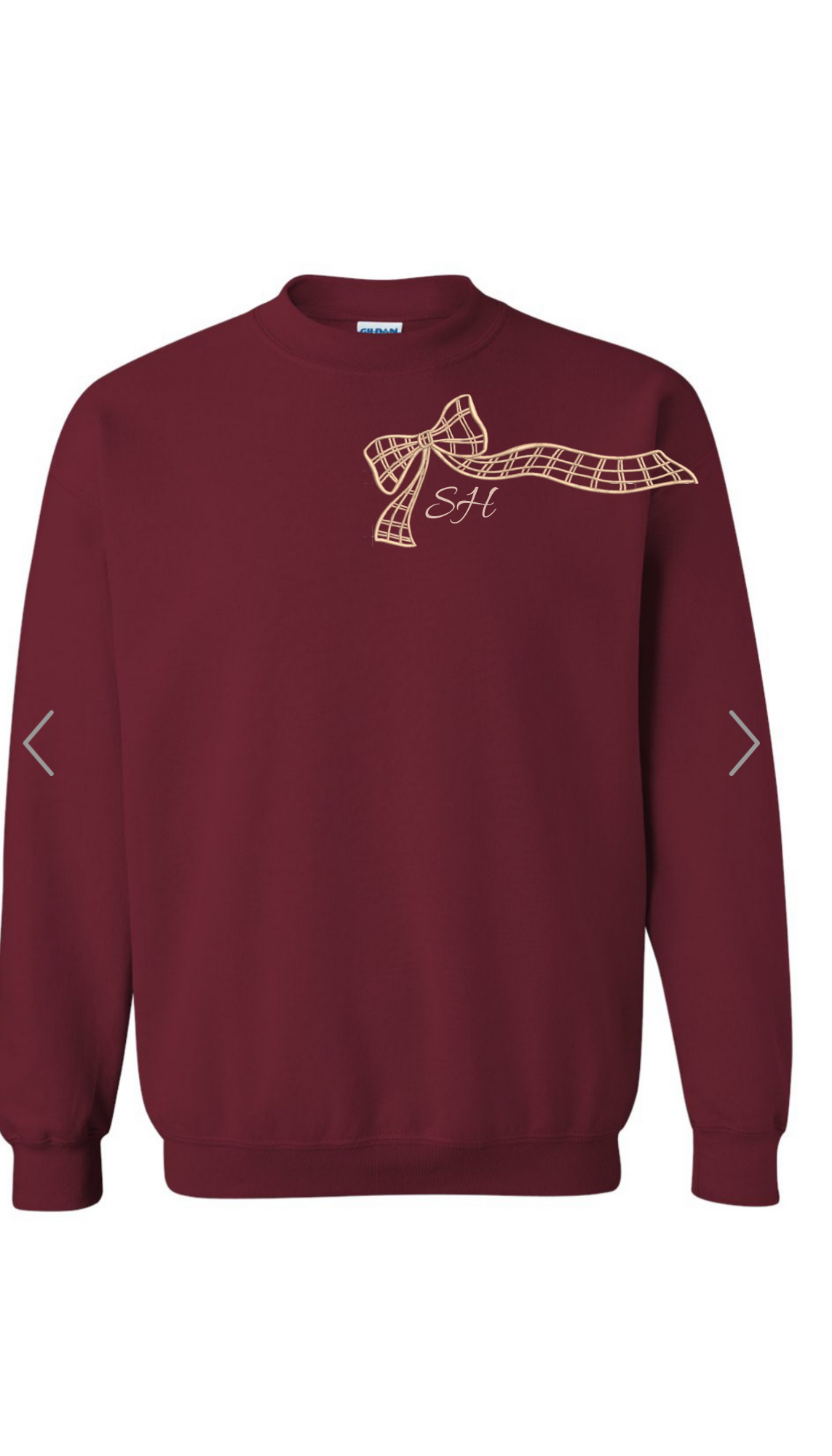 Plaid Bow Initals Sweatshirt