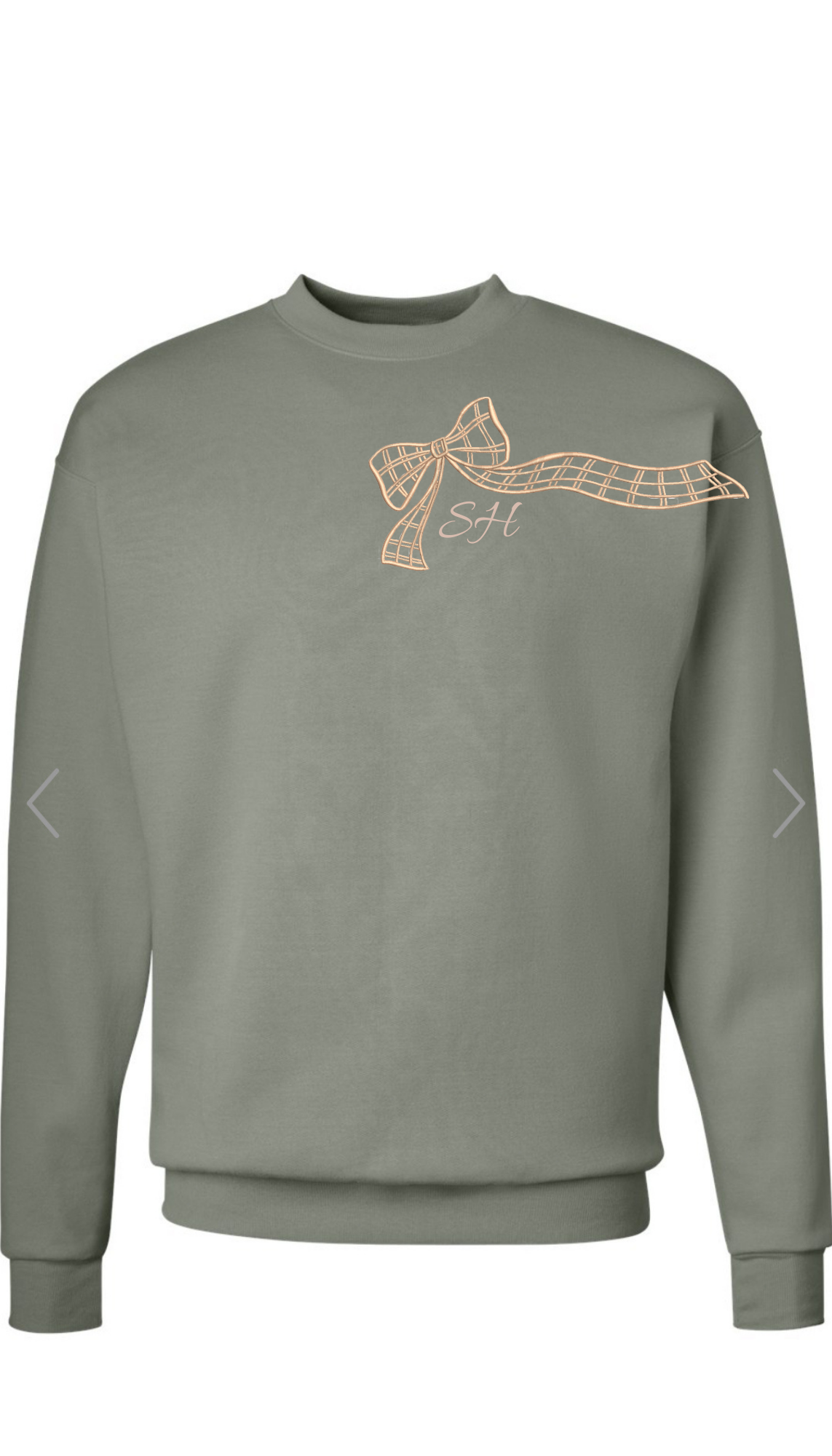 Plaid Bow Initals Sweatshirt
