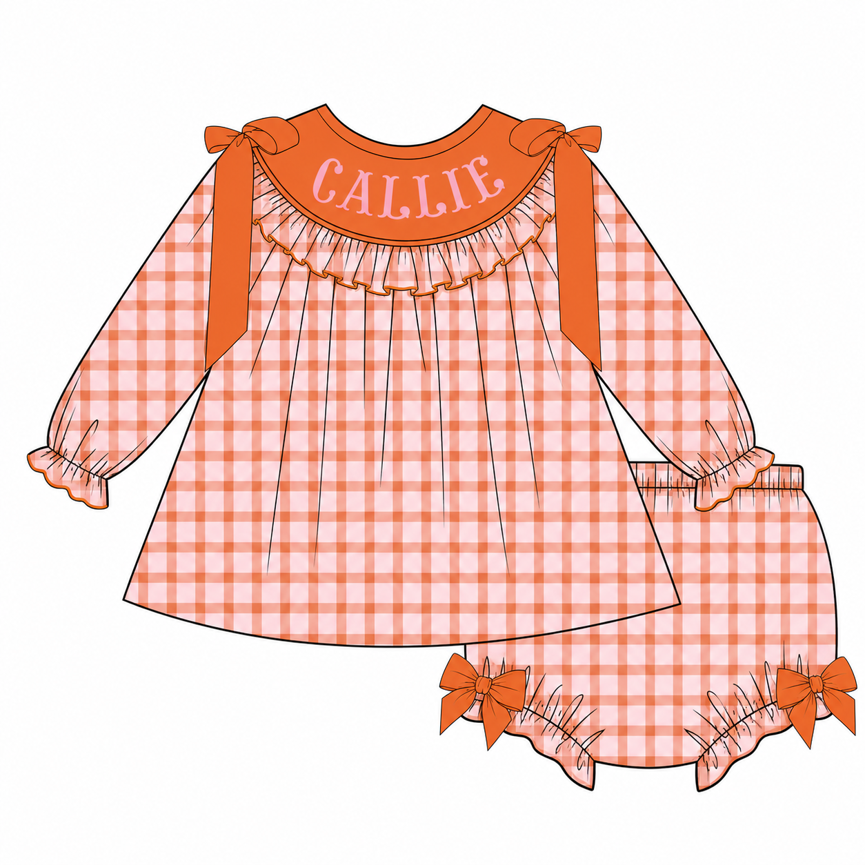 Fall Gingham Diaper Set