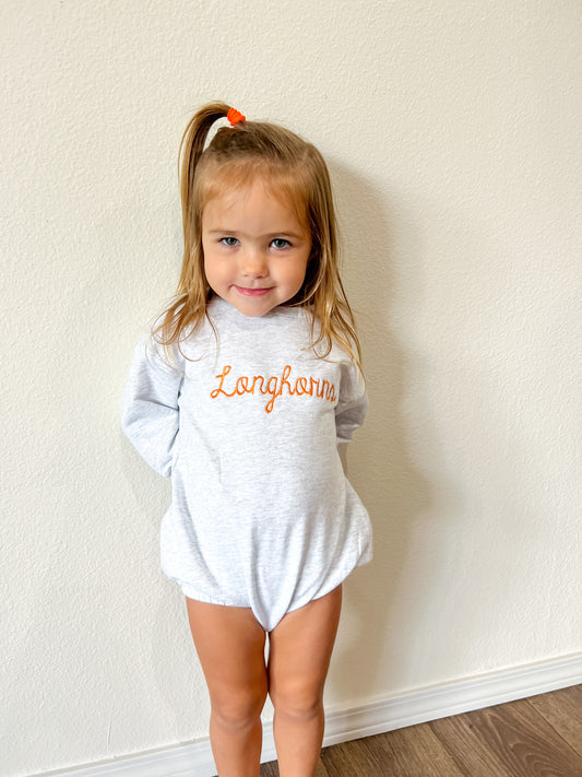 Team Name Bubble Romper - long sleeve