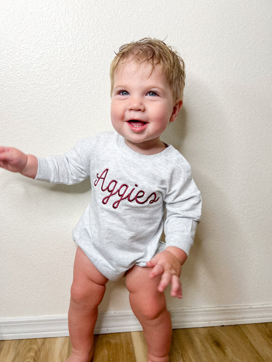 Team Name Bubble Romper - long sleeve